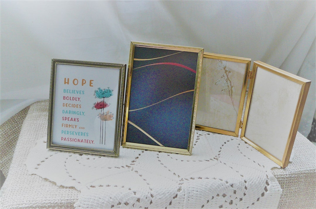 Vintage Ornate Brass Over Steel Small Photo Frames 5 X 4 6 X Etsy