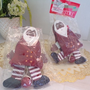 African American Santa Claus Puppet on a String, Jumping Santa, Wood Pull String Puppet with Moving Arms and Legs, Hand Carved, NOS