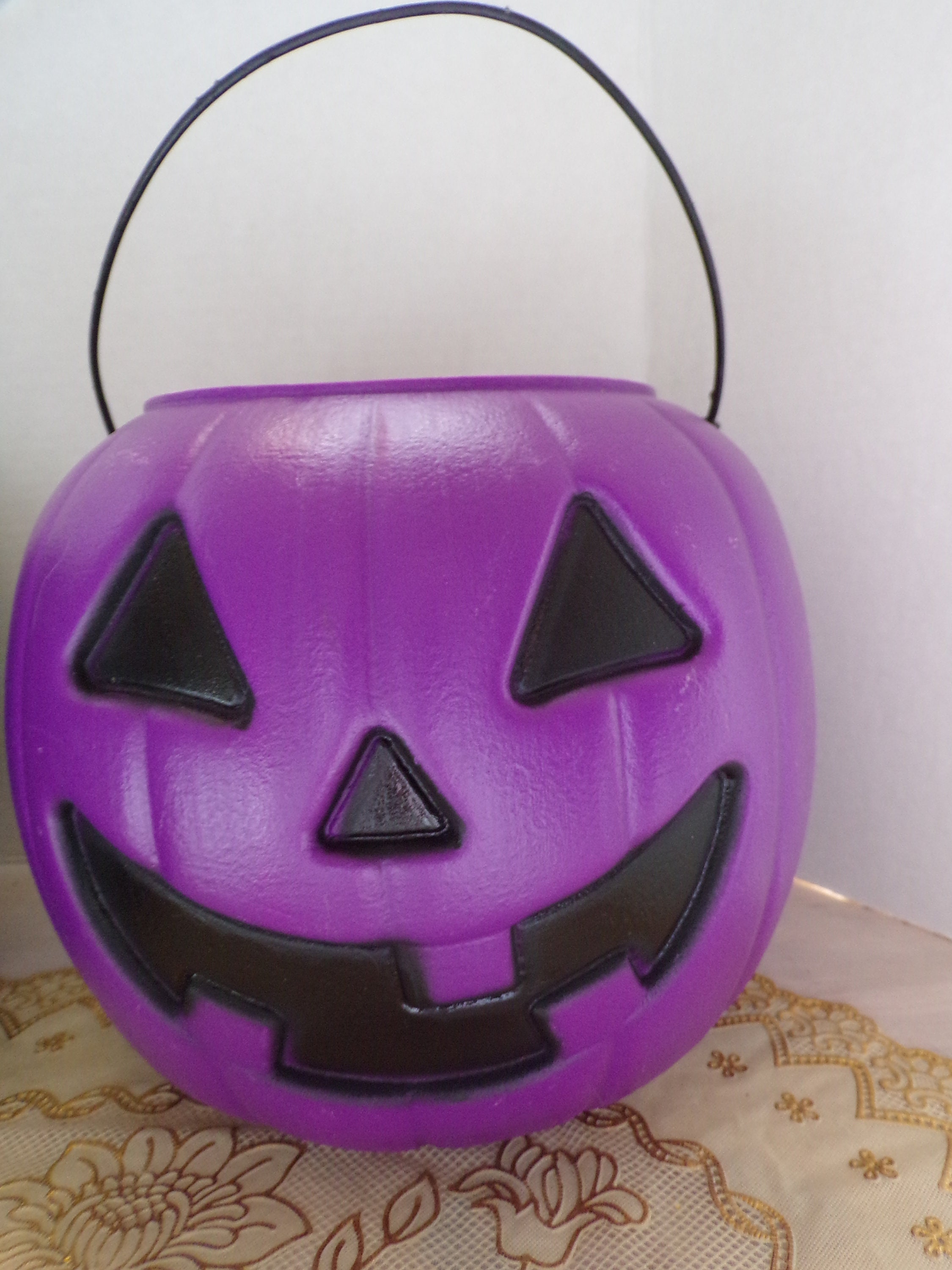 Vintage Halloween Blow Mold Big Jack Pumpkin Pail Trick or Etsy