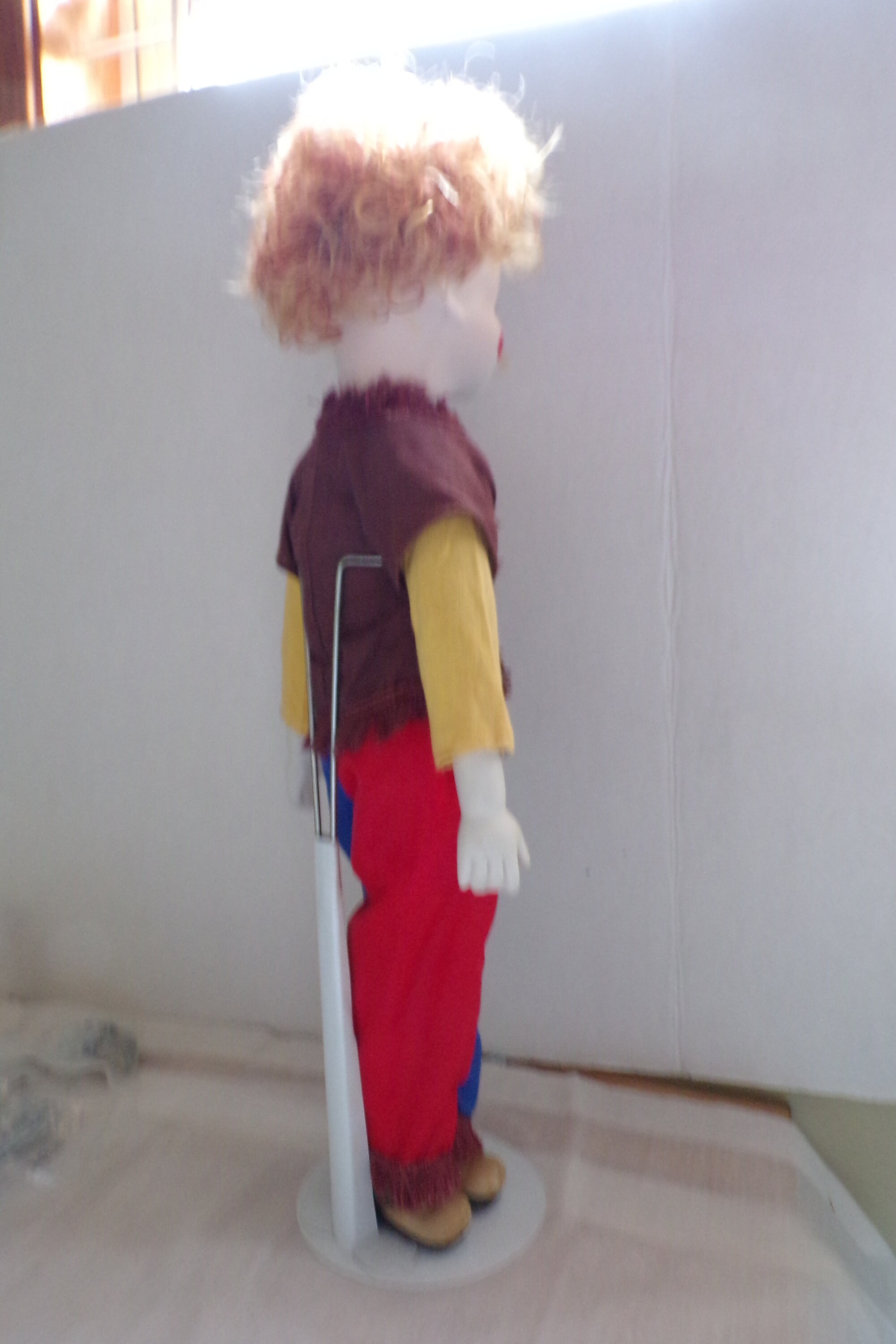 Vintage Porcelain Circus Clown Hobo Doll Eyes Open and Close