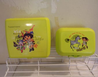 Tupperware Dora the Explorer Sandwich Keeper Clamshell Green 3752D