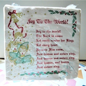 Vintage Christmas Carol Napkins Sealed Package NOS 32 Pieces 13x13