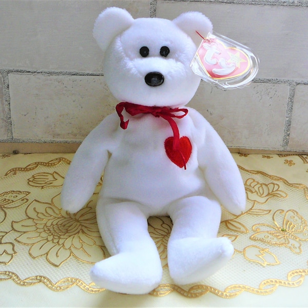 Valentines Day Gift Vintage ty Beanie Baby Valentino the Bear, Valentine's Day 2000