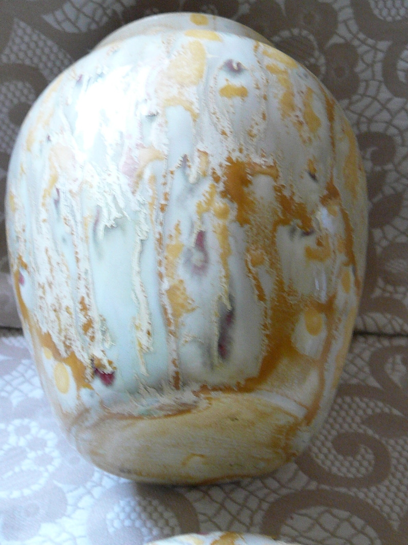 Mid Century  Luster-ware Vase Iridescent Marbled Glaze