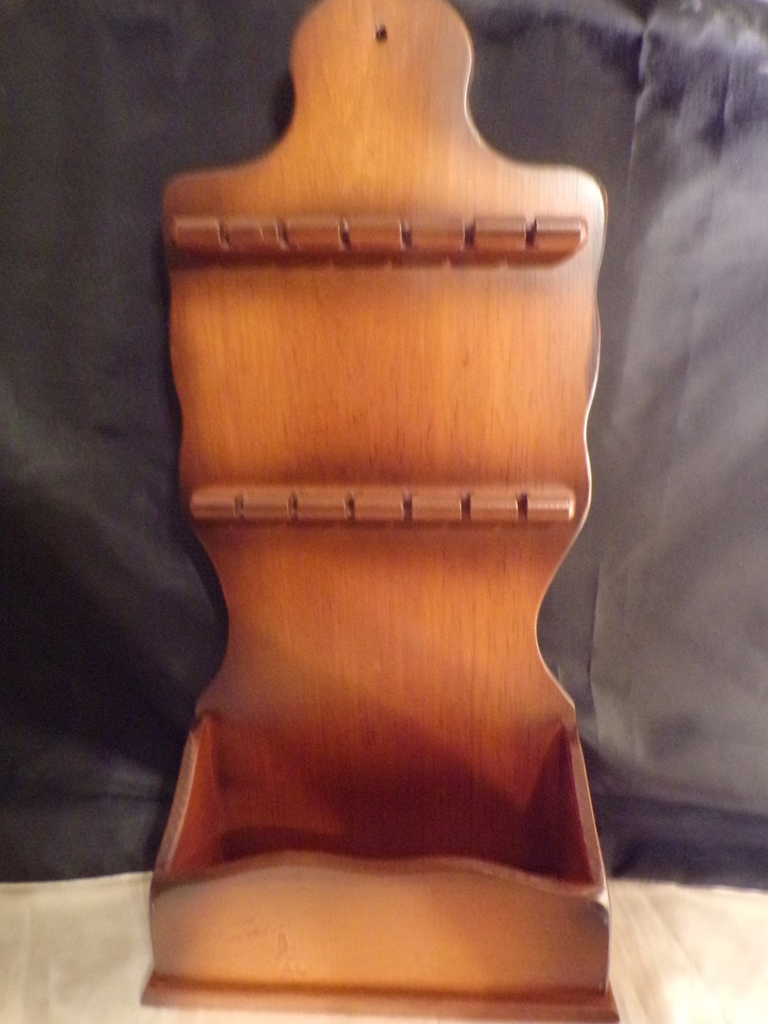 Vintage Handmade Wooden Spoon Display Holder, Manchester, Wood Wall