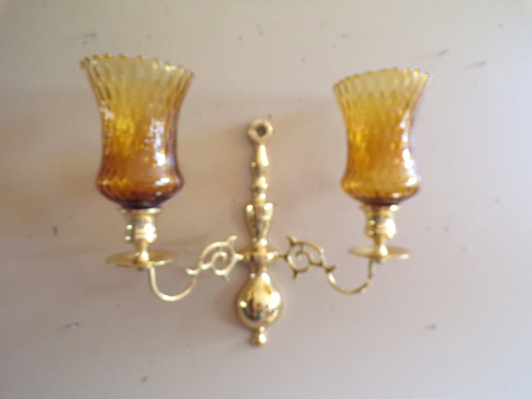 Porte-bougies Vintage Double Branche – Laiton – Pièce De Centre Rare – Déco Rétro