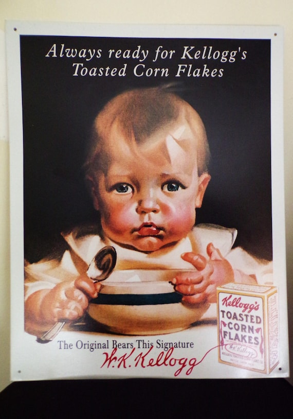 Vintage Kellogg's Rice Krispies or Kellogg's Corn Flakes Magnetic