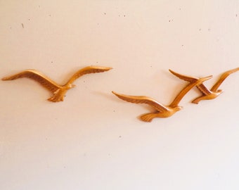 Vintage Seagulls&#39; In Flight Wall Art Sculpture Home Interiors, Homco Home Decor, Set of 2 with Hangers, Pair