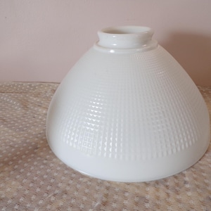 Corning Milk Glass Torchiere Diffuser "Waffle Lamp Replacement Shade", 6" tall with 3 inch Outside Fitter