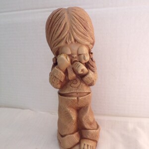 Vintage Naughty Girl Fannykins Bill Mack Sculpture Signed Girl Figurine Title Naughty Stands 8" Tall, USA