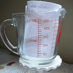 Vintage Glas Messbecher von Anchor Hocking Oven Basics 2 Cup Apotheker