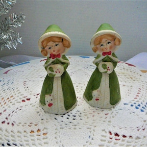 Vintage Merri Bells 4&quot; Bisque Porcelain Figurine Bell&#39;s by Jasco