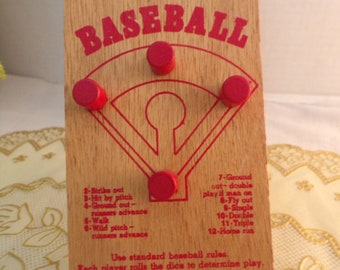 Vintage Baseball Peg Board Game, Whitehall Games 1980 Handheld Baseball Game