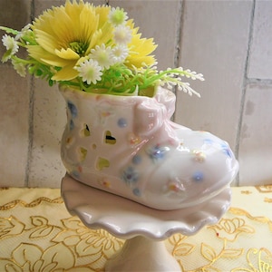 Vintage Nursery Baby Bootie Porcelain Planter, Baby Shoe/Boot UNISEX