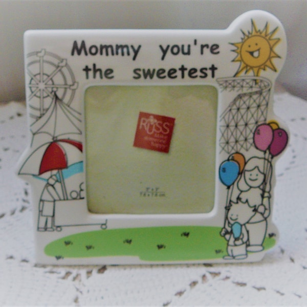 Mother's Day "Mommy You're the Sweetest",  6" x 5" Photo Frame by Russ 3 x 3 Photo Mother's Day Gift