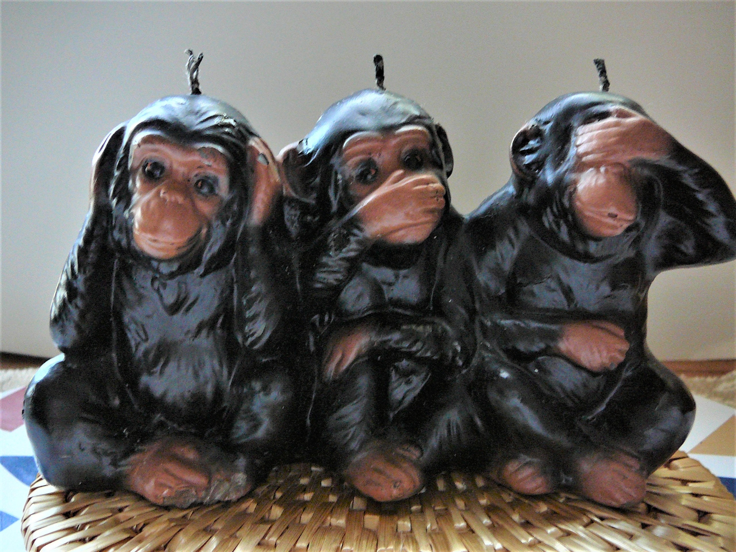 3 Wise Monkey Hear No Evil, See No Evil, Speak No Evil Candles - Etsy
