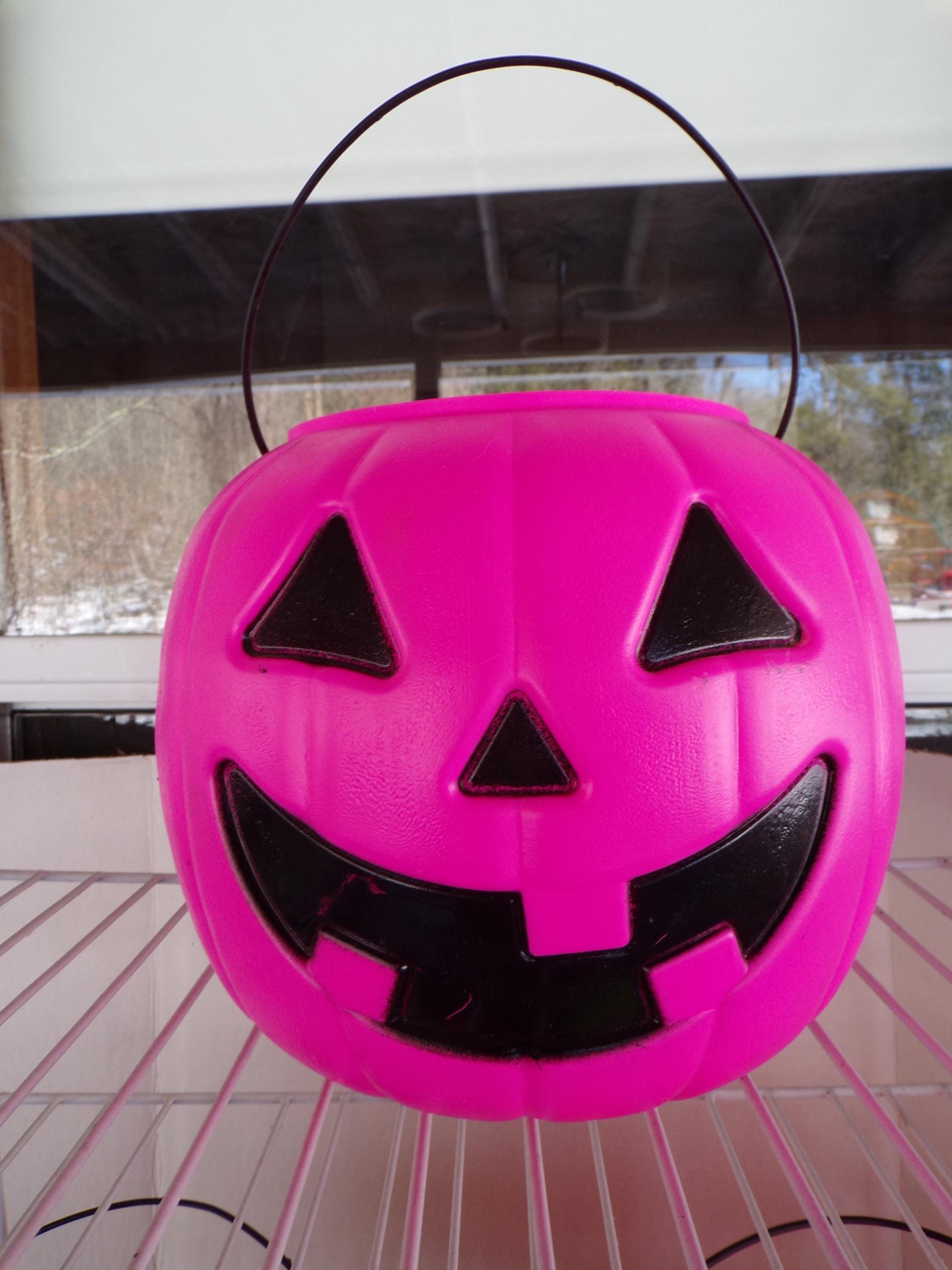 Vintage Halloween Blow Mold Big Jack Pumpkin Pail Trick or Treat Basket ...