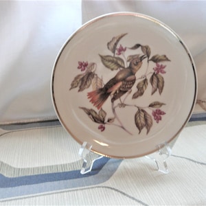 Vintage Sångfågel Guldkantad Dekorativ Väggtallrik Lipper & Mann
