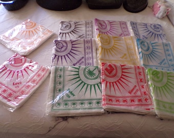 Religious Tribes of Israel Rayon Headscarf/Bandannas, Holy Land Adventure, Tribe's Symbol, Joseph, Judas, Naphtali and More Head Scarf, NOS