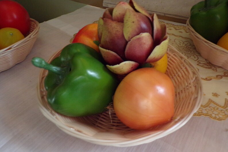 Artificial Plastic Fruit/Vegetable Basket Centerpiece, 7 Pieces image 4