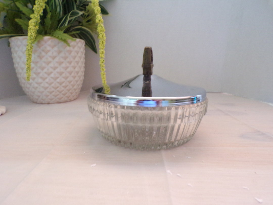 Vintage Candy Dish With Stainless Steel Lid by Kromex Etsy