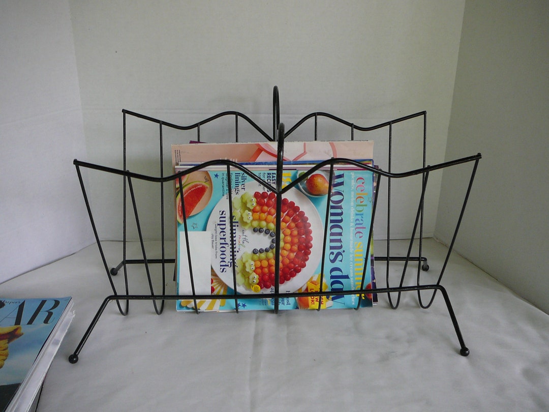Vintage Black Metal Magazine Record LP Rack Victorian Style - Etsy
