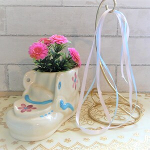 Vintage Baby Bootie Nursery Ceramic Planter UNISEX, Flower Planter