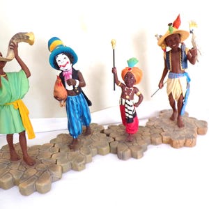 Vintage Ebony Vision&#39;s by Thomas Blackshear&#39;s Limited Edition Figurine Collection, Jay Jay & Cluck, Tootie, Little Major and Birdy