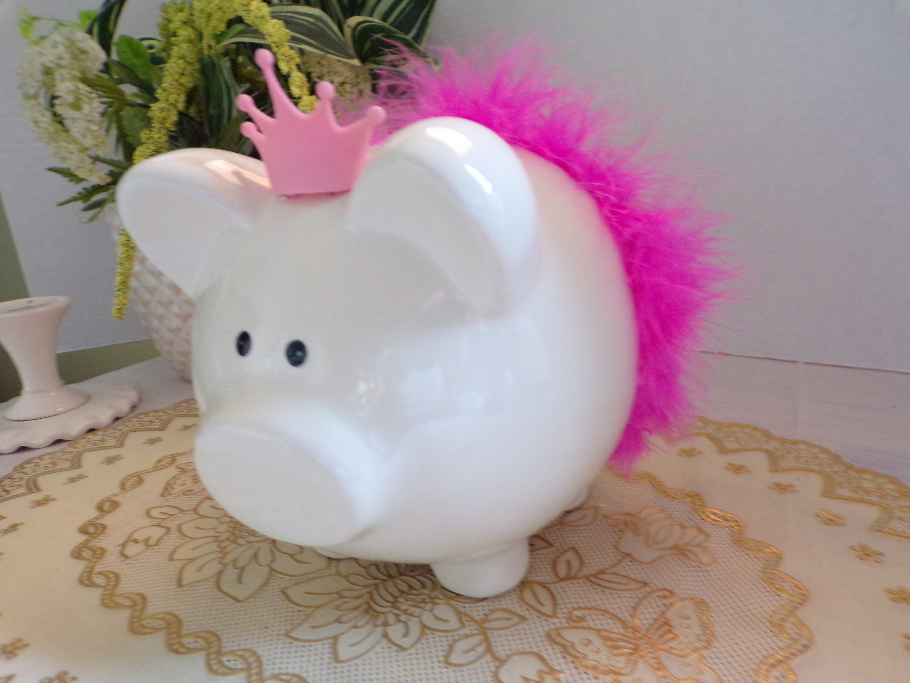 Child To Cherish Ceramic Princess Piggy Bank For Girls - Hand Painted, 8x7 Inch, Dolomite Ceramic, Removable Stopper