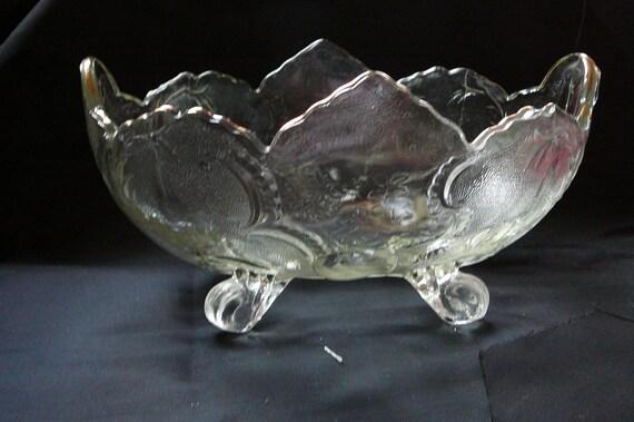 ヴィンテージ ジャネット ロンバルディ ガラス オーバル 脚付き