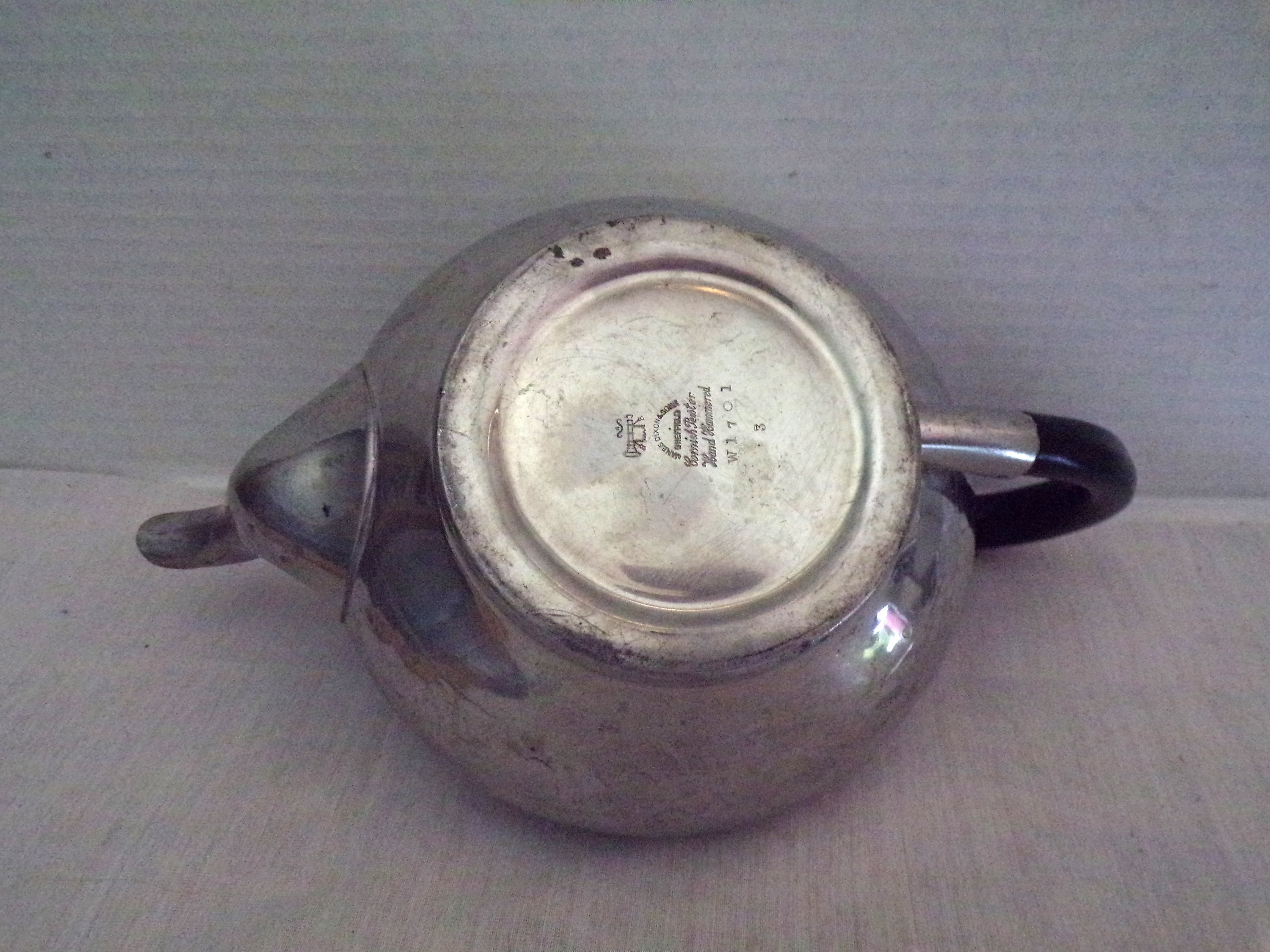 Antique Sheffield Hammered Pewter Tea Pot by James Dixon & Sons