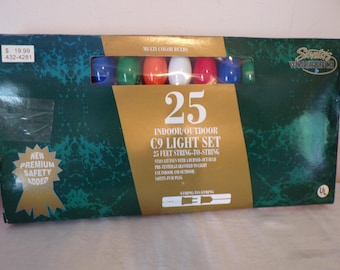 Vintage Santa's Workbench C9 Light Set, 25 Indoor/outdoor 25 Feet String To String, Tested