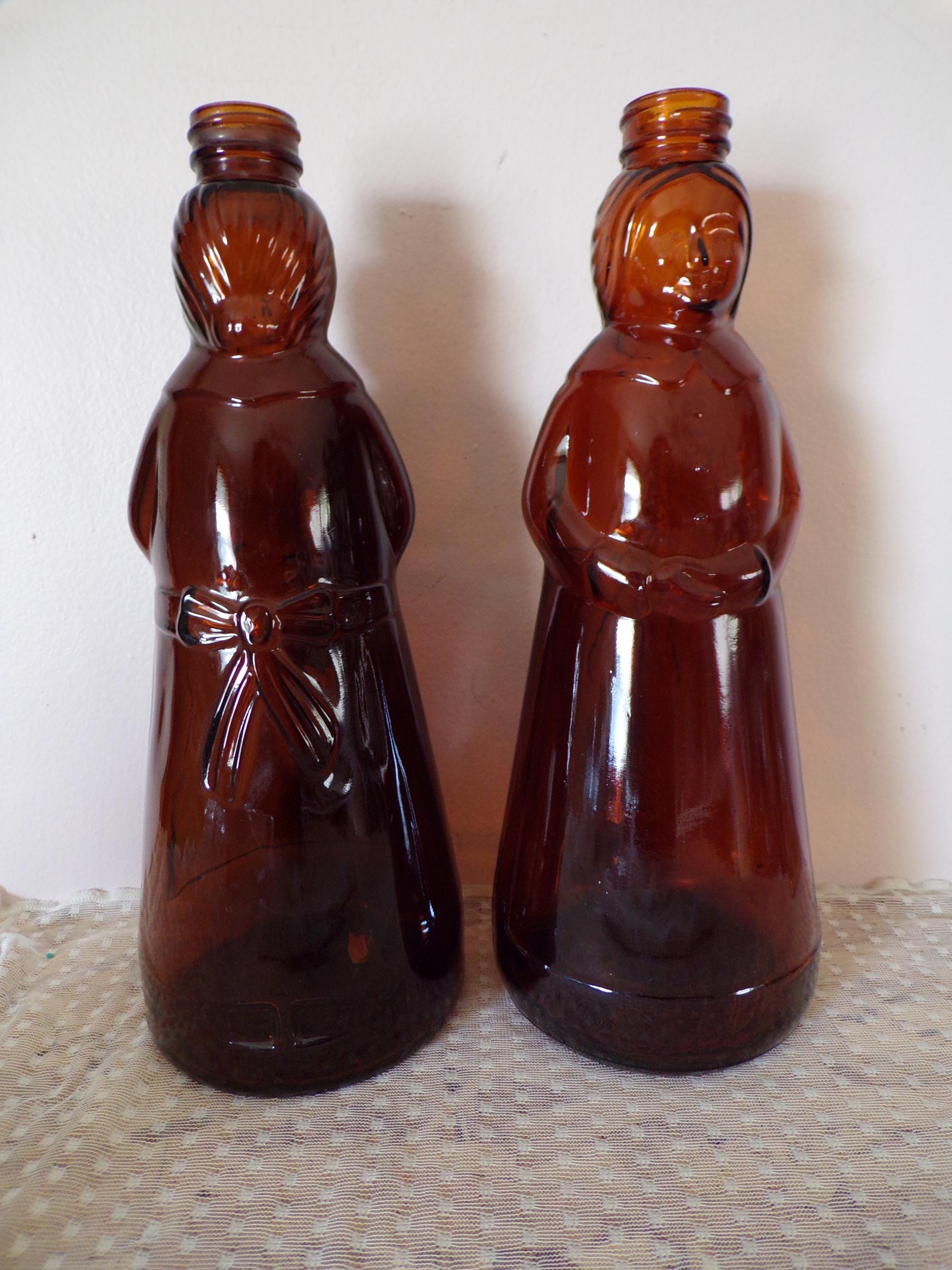 3本Mrs butter worth’s パンケーキシロップ瓶(アンティーク) Vintage Mrs. Butter-Worth´s Syrup Glass Bottle 36 oz Butter
