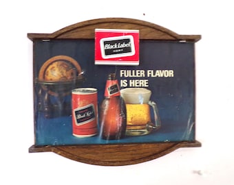 Vintage Black Label Fuller Flavor Is Here Wandbild-Werbeaufsteller/Thekenaufsteller