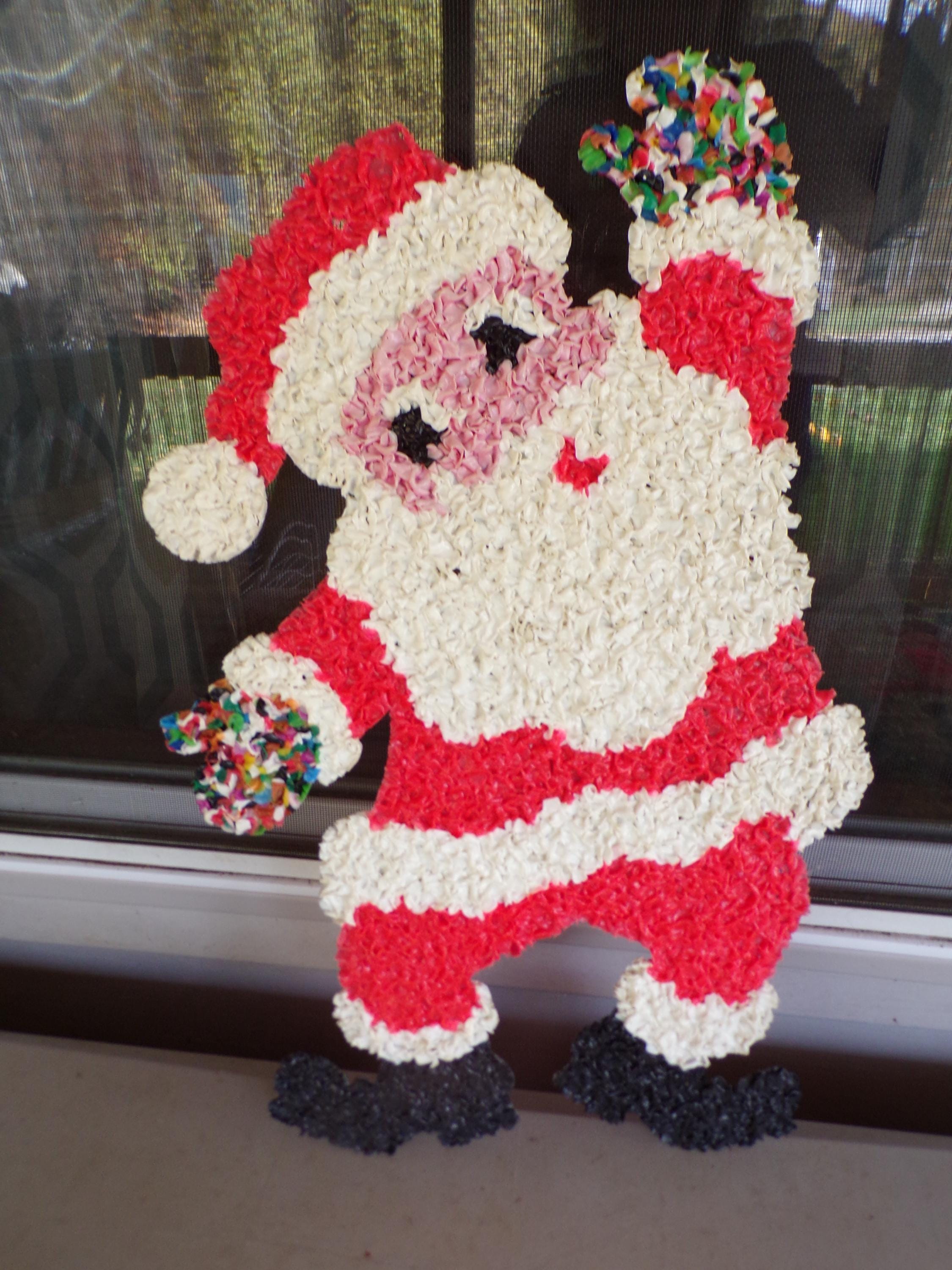 Vintage Melted Popcorn Christmas Candy Cane, Reindeer, Snowman and