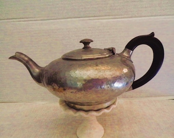 Antique Sheffield Hammered Pewter Tea Pot by James Dixon & Sons