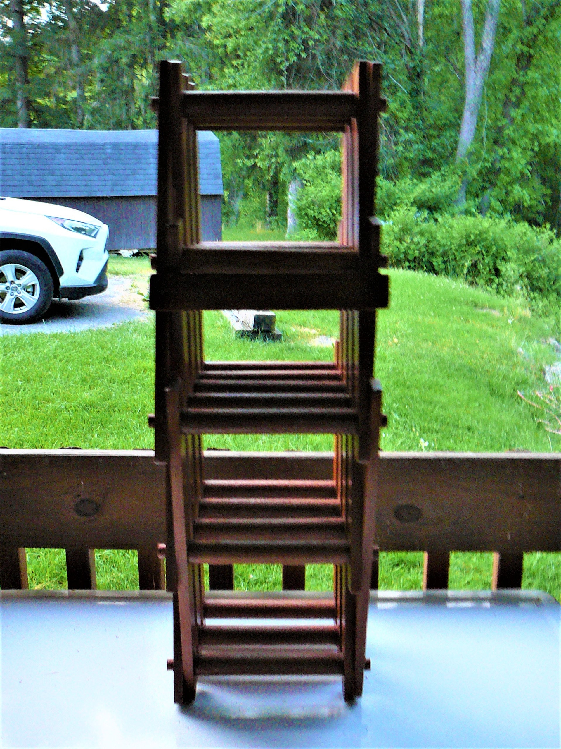Vintage Wine Bottle Rack 13 Bottle Solid Walnut Collapsible Etsy