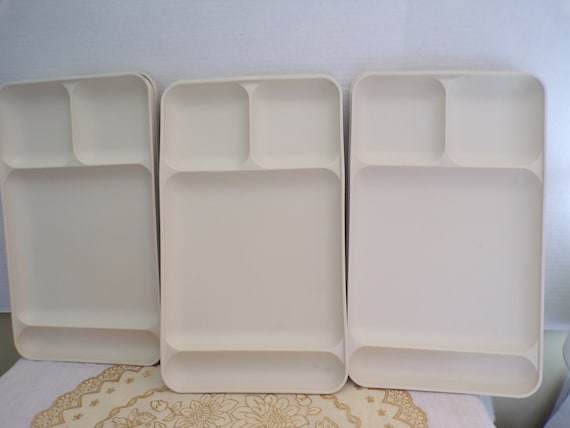 Vintage Tupperware Cafeteria 4 Sectional Divided Plastic Food