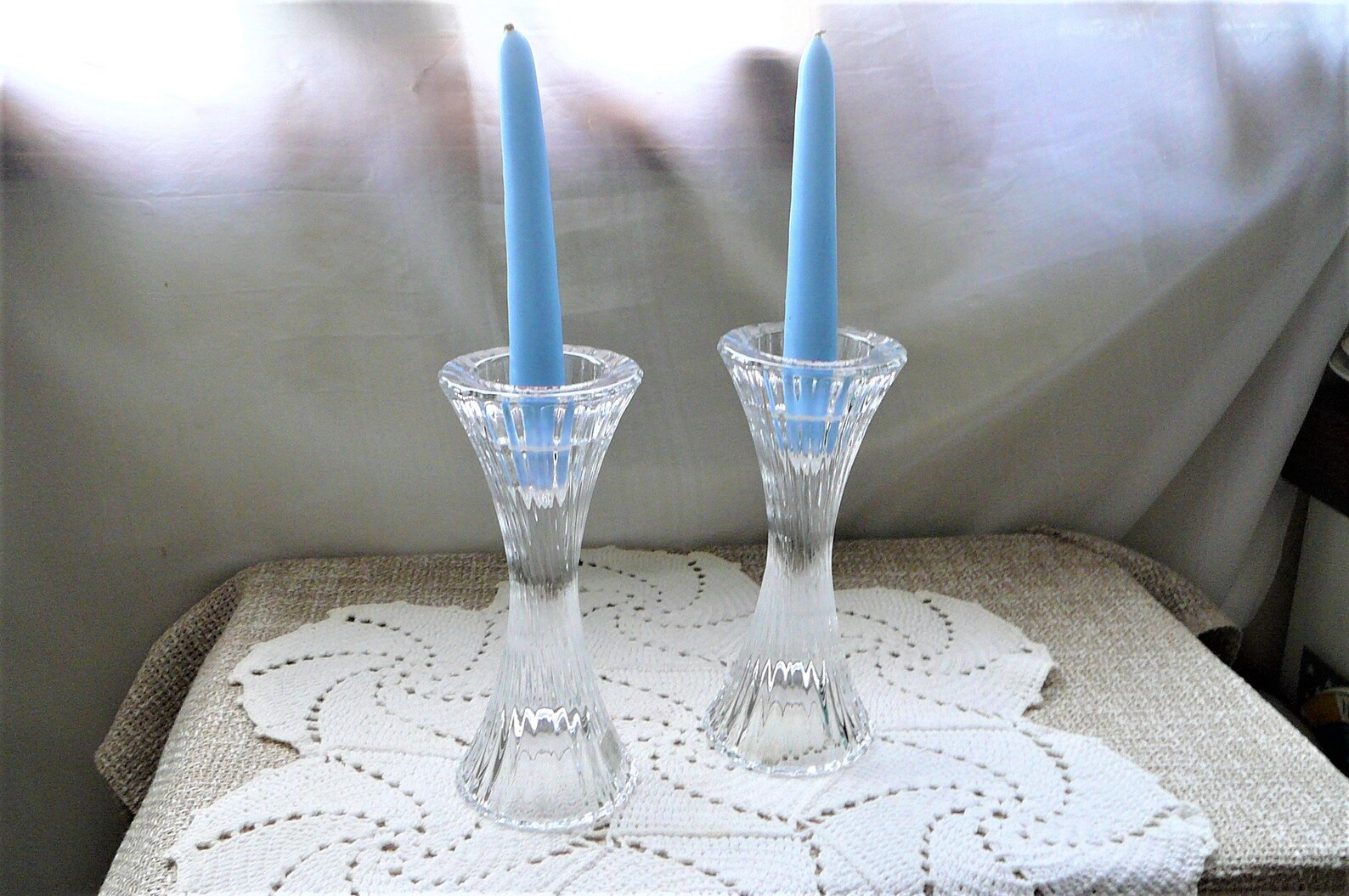 Art Deco Crystal Candlestick Holders Set of 2 by Fitz & Floyd Etsy