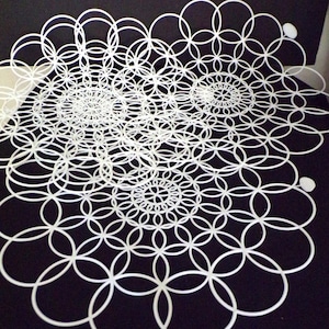 Vintage Plastic Doilies by Lustro-Ware 12&quot; White Reusable, Washable, Cushion Soft, Stain Resistant  Polyethylene Doilies for Crafts