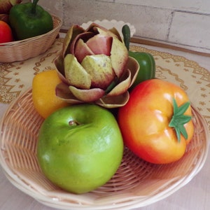 Artificial Plastic Fruit/Vegetable Basket Centerpiece, 7 Pieces image 3