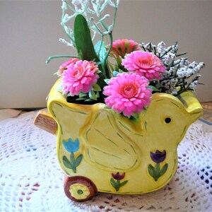 Vintage Baby Chick Pottery Flower Planter