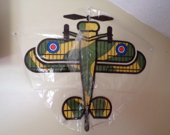 Vintage 1976 Biplane Craft Kit, The Biplane Plastic Kite 35" Wide x 33" Height, go fly a kite, NYC, USA