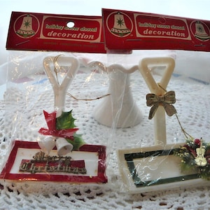 Vintage Holiday Snow  Shovel&#39;s Tree Decorations Ornament ~  NOS