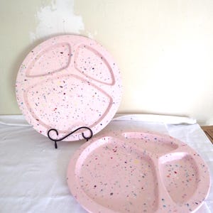 Sectional Melamine Dinnerware 12&quot; Round Speckle Plates, Camping, Picnic, Childs  Crafts