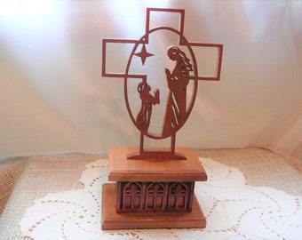 Vintage Mother Mary and Child Praying at Temple Wood, Mother's Day Gift