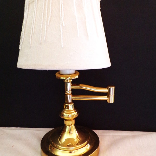 Vintage Swing Arm Brass Table Desk Lamp Reading Light, Home Decor with 6 ft Cord and ON/OFF Switch