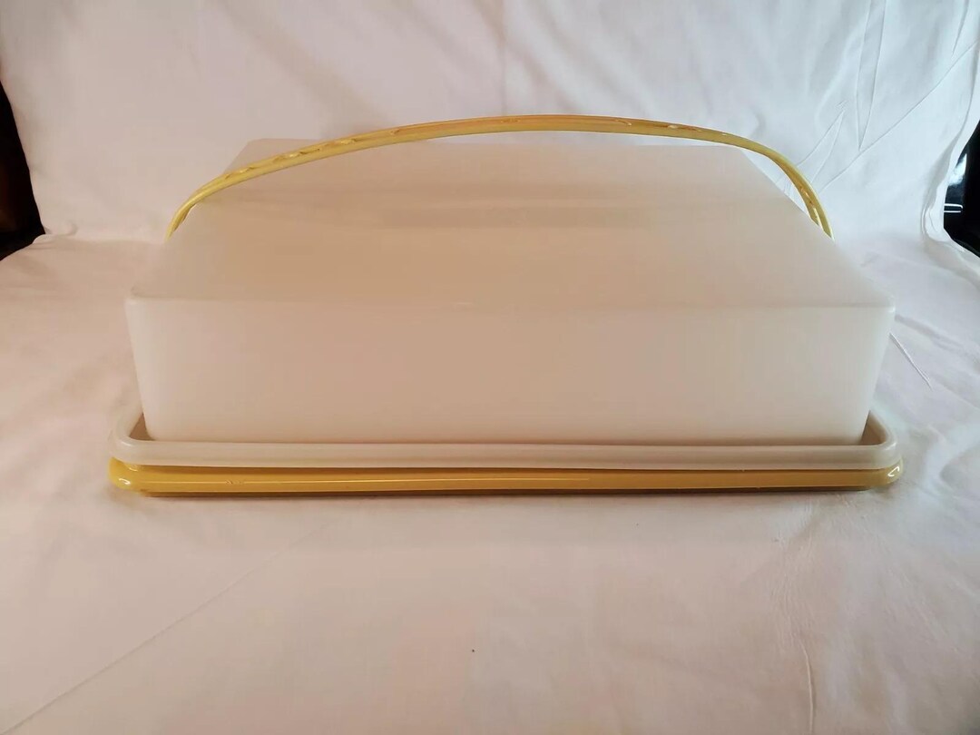 Vintage Tupperware Rectangular 3 Piece Sheet Cake Carrier Handle ...