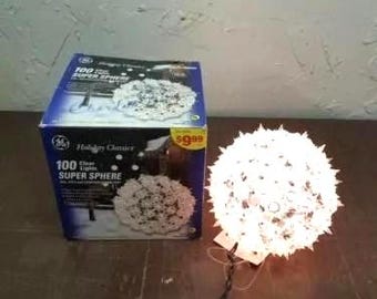 GE Holiday Ornaments & Decor Holiday Classic 100-Light Clear Super Sphere Light, Indoor/Outdoor
