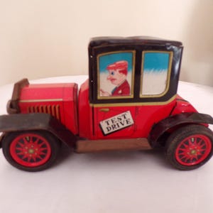 Vintage Tinplate Test Drive Car Toy - Working by 1960s Daiya Japan